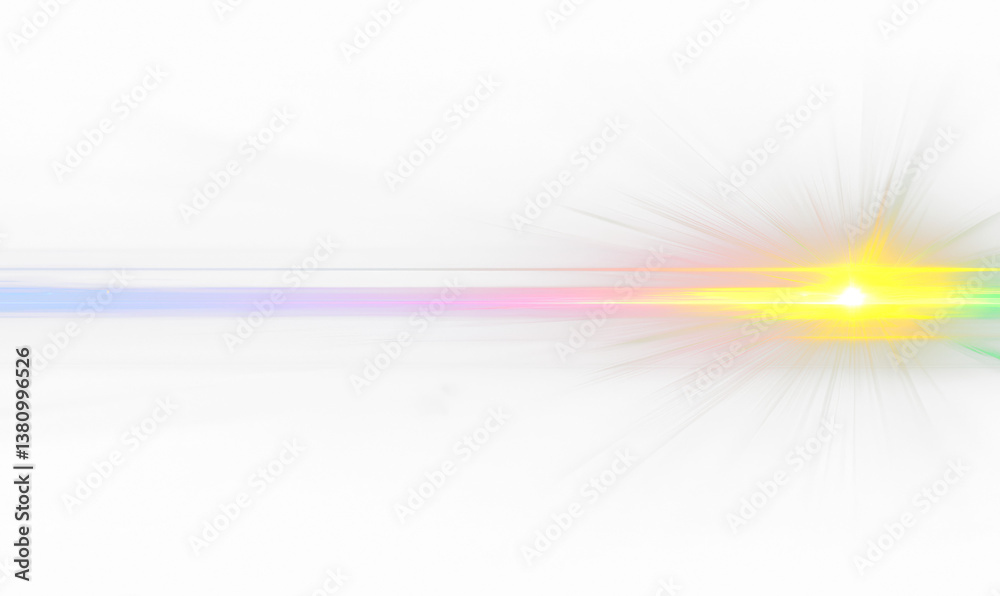 Fototapeta premium Subtle Rainbow Light Overlay Isolate on Transparent Background, cutout, png
