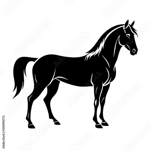 horse vector, graceful horse, elegant horse illustration, horse icon, stallion vector, running horse silhouette, horse line art, horse logo design, Arabian horse vector, prancing horse, wild horse vec