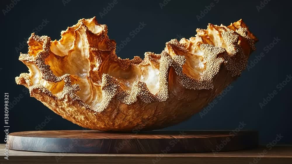 Sculptural Pastry: A Golden Culinary Masterpiece