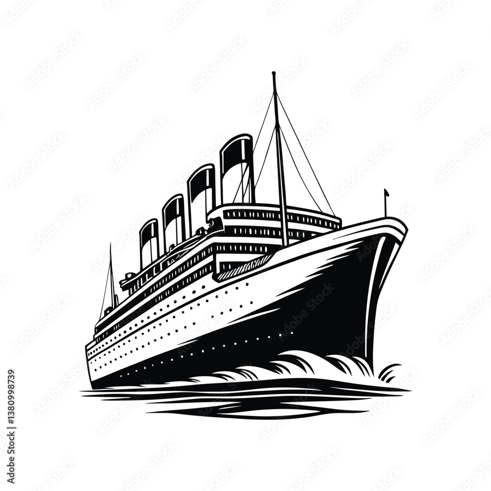 Obraz premium Cruise Ship Silhouette