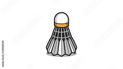 Badminton Shuttlecock: A professionally illustrated badminton shuttlecock isolated on the background.