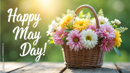 Happy May Day Flower Basket