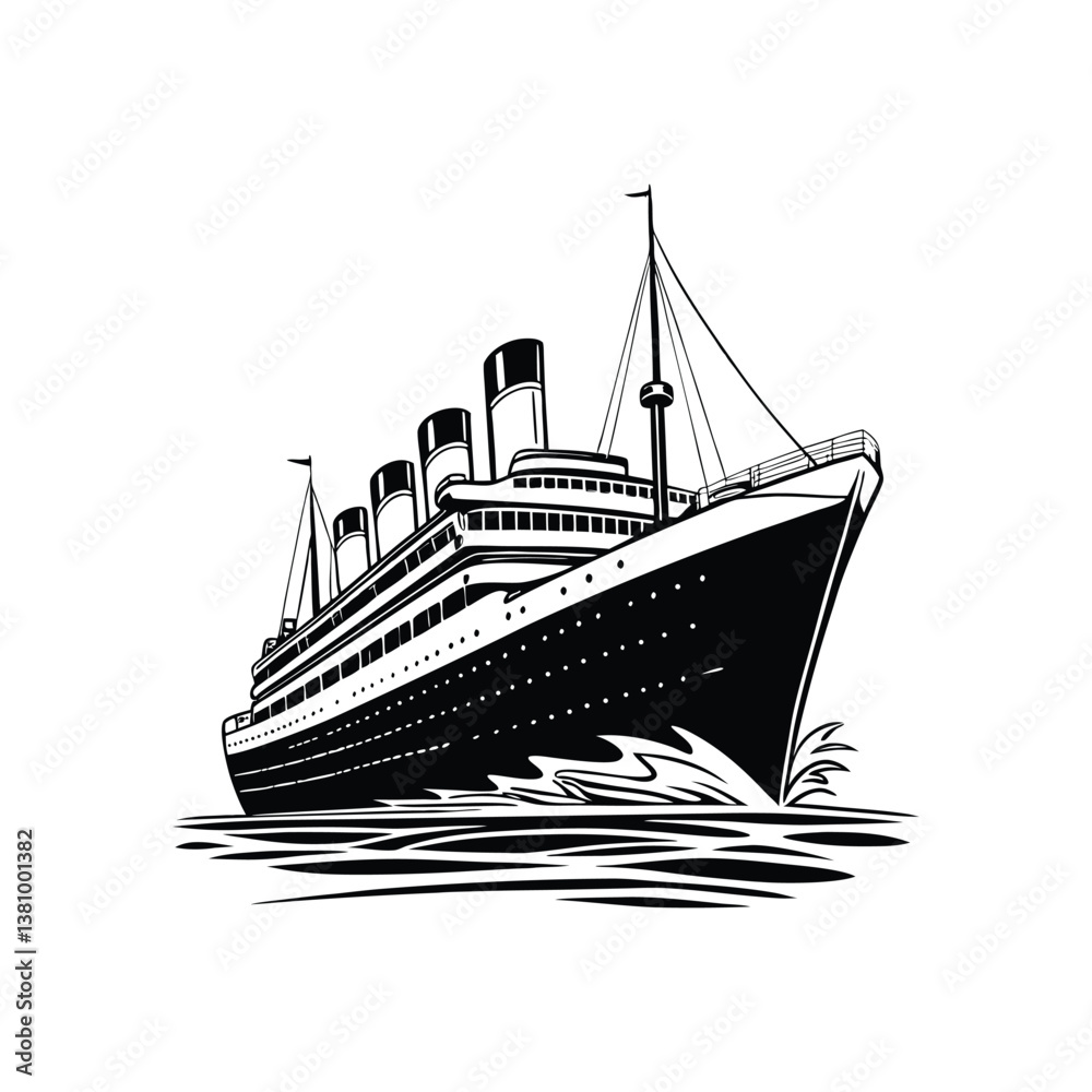 Fototapeta premium Cruise Ship Silhouette
