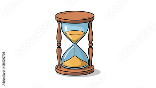Timeless Measurement: A classic hourglass illustration, the sands of time perpetually shifting, highlighting the essence of deadlines, and temporal constraints.