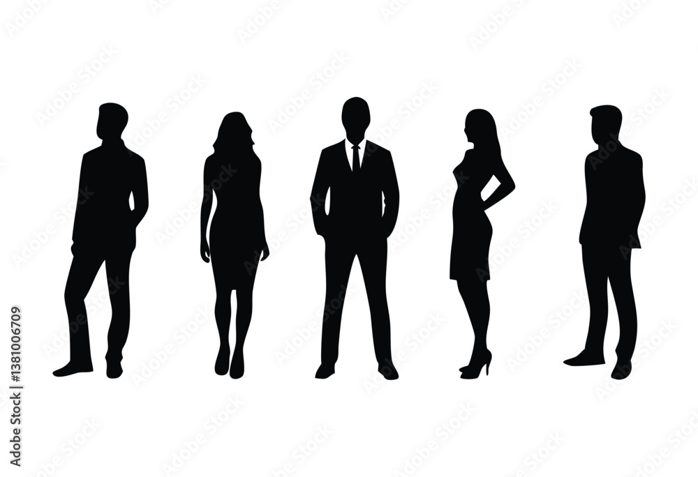 Business Team Silhouette - Professional Group of People Illustration Business Team Silhouette - Professional Group of People Illustration
