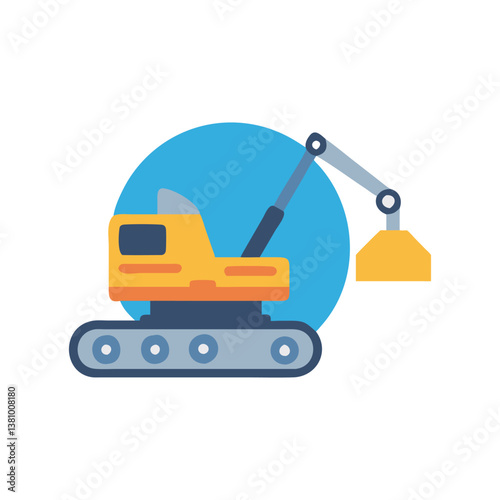  Modern Earth Moving Machine Icon Design