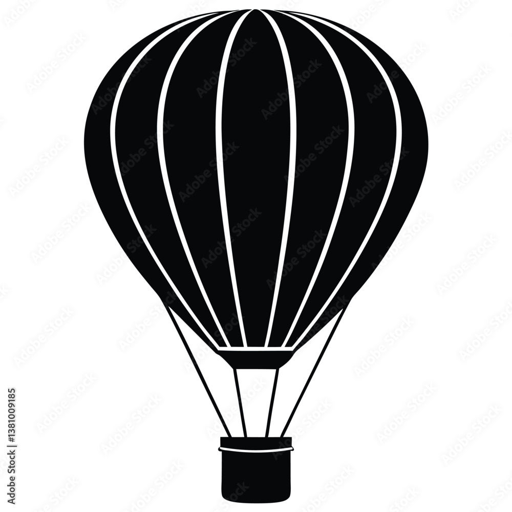 Fototapeta premium Hot Air Balloon Silhouette Line Art Perfect for Web, Mobile & Print Design