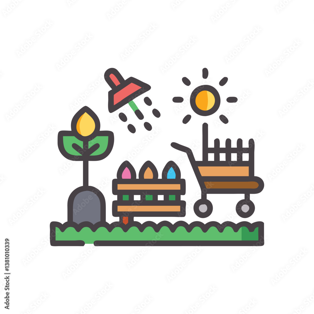 Naklejka premium Innovative Garden Icon Design