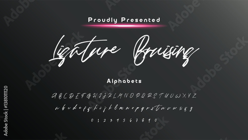 Bold and script alphabets. Vector font duo