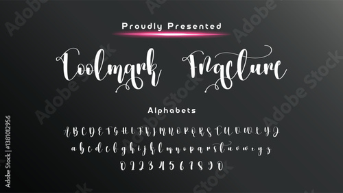 Bold and script alphabets. Vector font duo