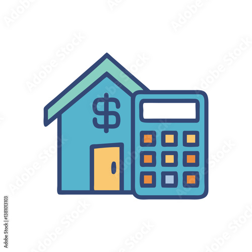  Stylish Home Loan Calculator Icon Illustration