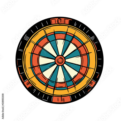 Vintage Dartboard Illustration