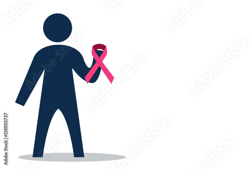 Male Breast cancer awareness ribbon