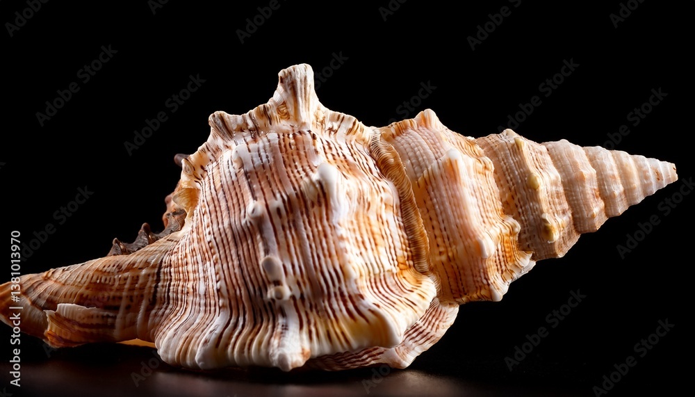 Obraz premium ramose murex shell on black background