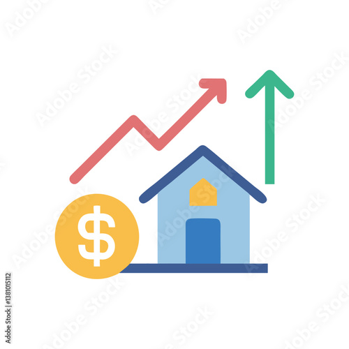  House Price Trends Icon for Market Analysis