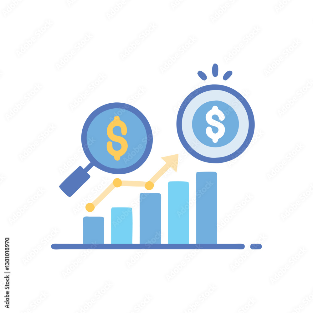 Investment Analysis Icon for Financial Planning Investment Analysis Icon for Financial Planning