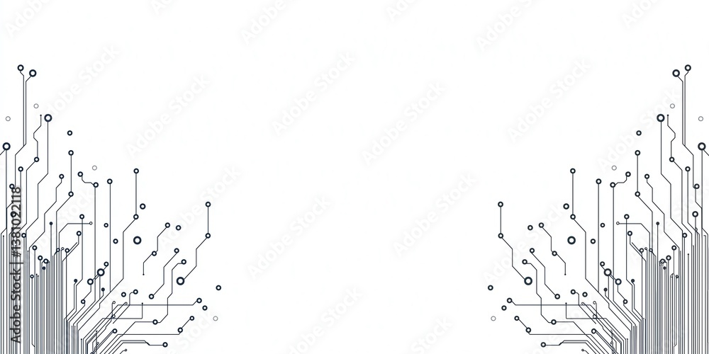 Abstract circuit design elements on a white background Abstract circuit design elements on a white background