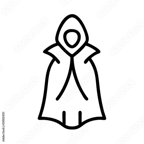Dark Cloak Icon for Halloween on Transparent Background  