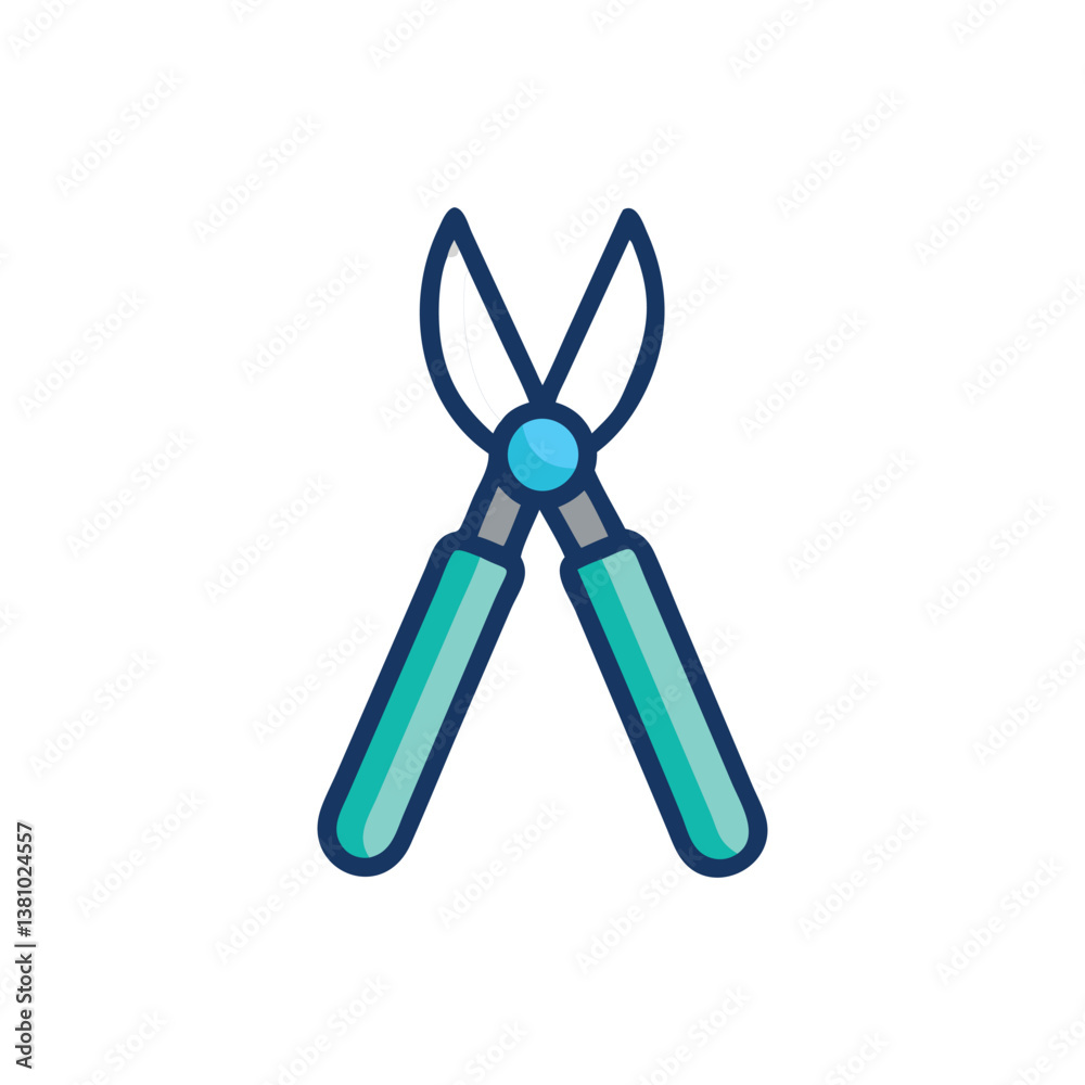 Stylish Metal Shears Icon Illustration Stylish Metal Shears Icon Illustration