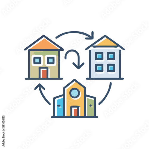  Neighborhood Revitalization Icon for Sustainable Development