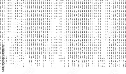 Zero one binary code on white
