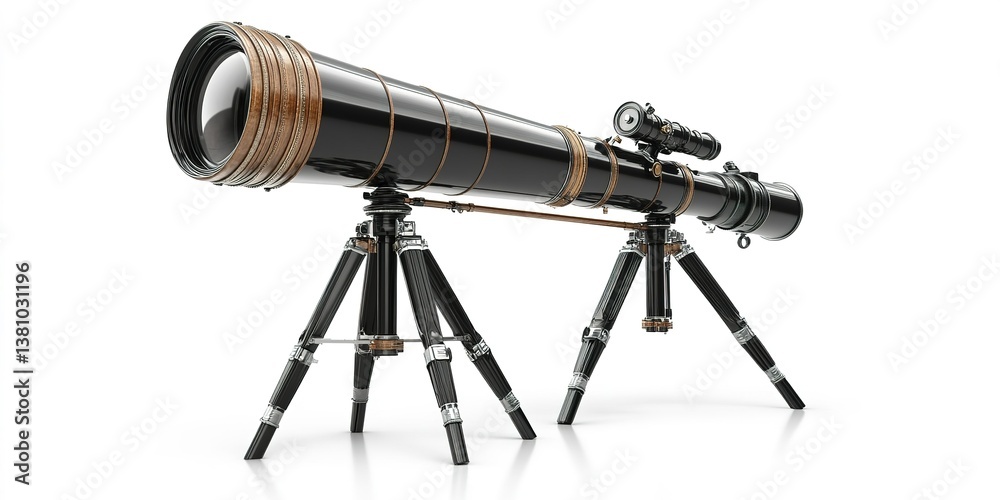 High-quality telescope for stargazing and astronomy enthusiasts during night exploration in a clear sky High-quality telescope for stargazing and astronomy enthusiasts during night exploration in a clear sky