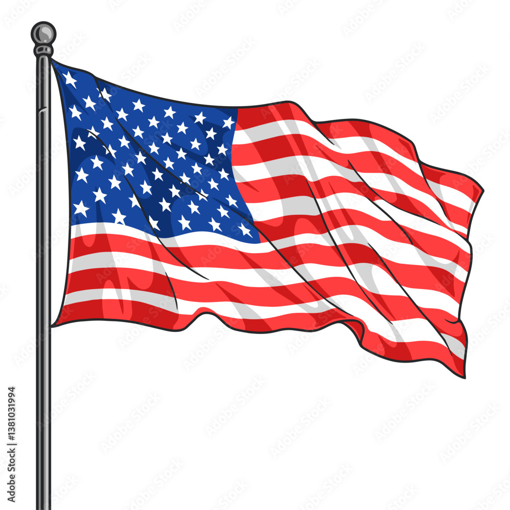 Obraz premium United States flag waving in the wind