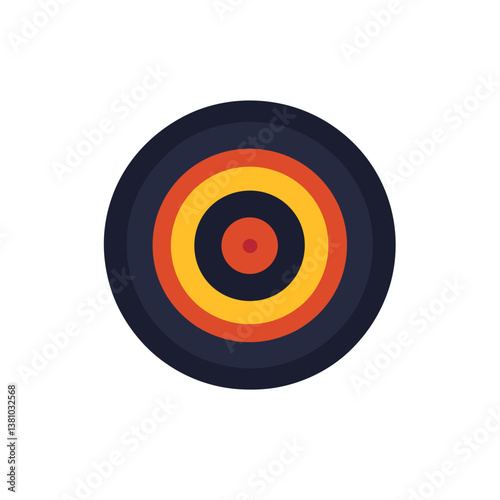 Abstract Circular Target Graphic with Red Orange and Yellow Rings