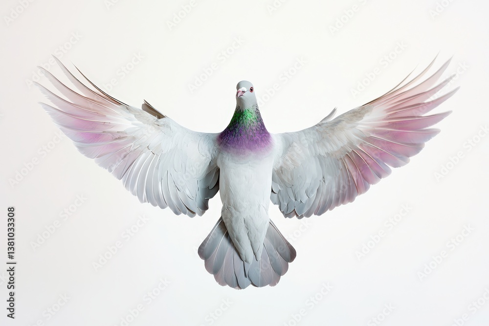 Fototapeta premium Majestic Bird in Flight with Colorful Plumage Against a Soft Background
