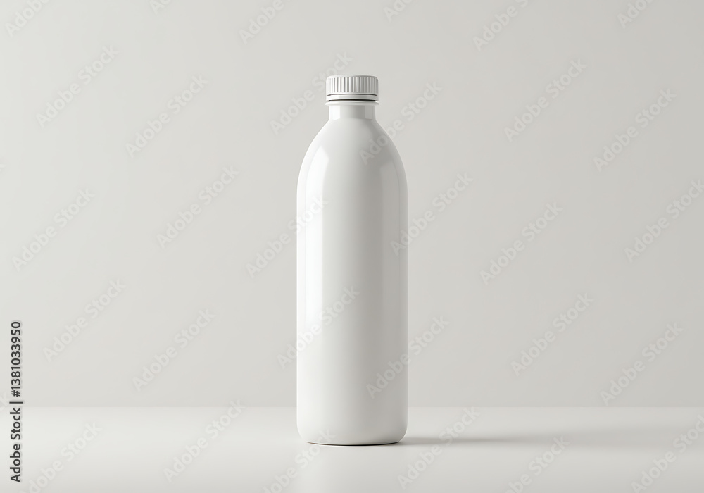 White bottle mockup product photography for liquid container packaging design and branding presentation White bottle mockup product photography for liquid container packaging design and branding presentation