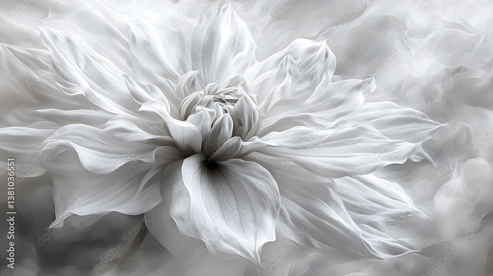Obraz premium Elegant monochrome dahlia in soft focus