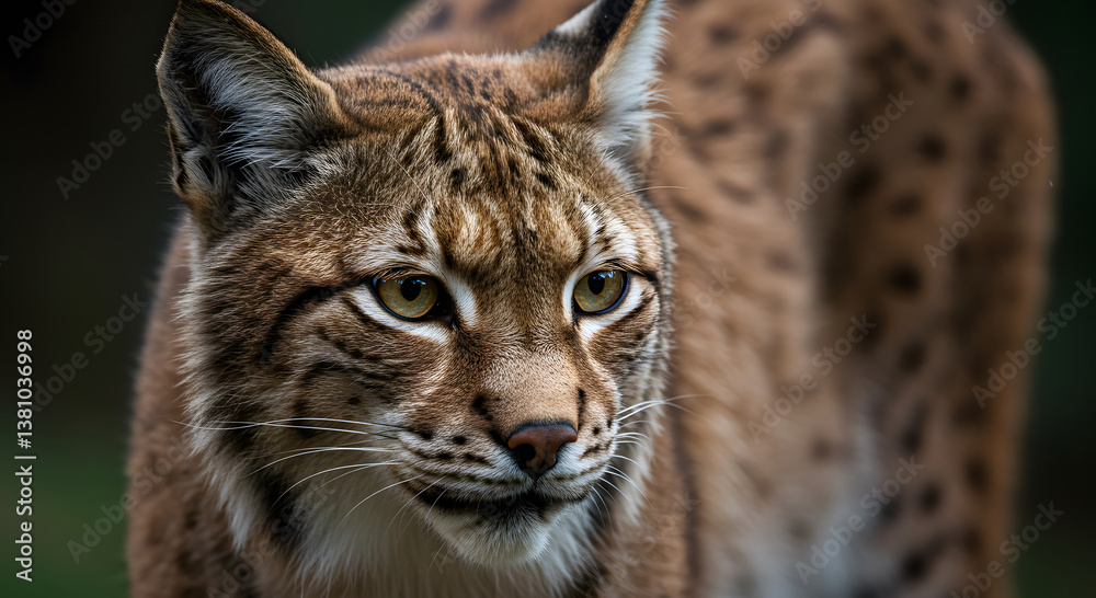 Obraz premium Lynx Portrait Focused with Intricate Details and Sharp Gaze