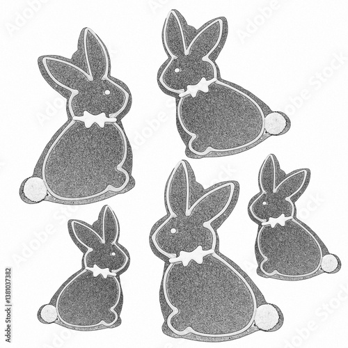 Illustration of different bunnies