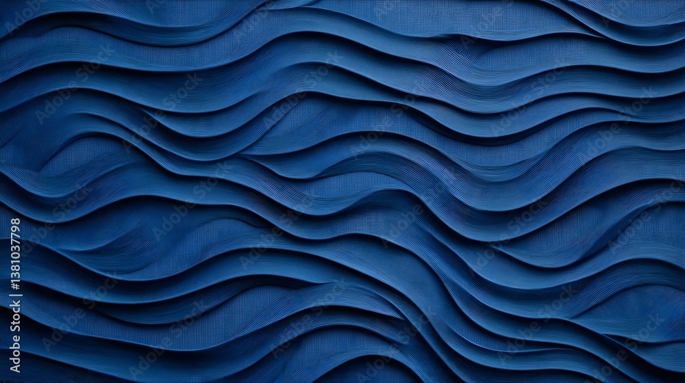 Obraz premium Elegant Flowing Blue Digital Wave Pattern Backdrop