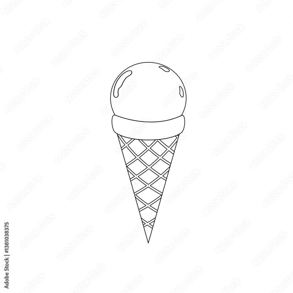 ice cream cone outline ice cream cone outline