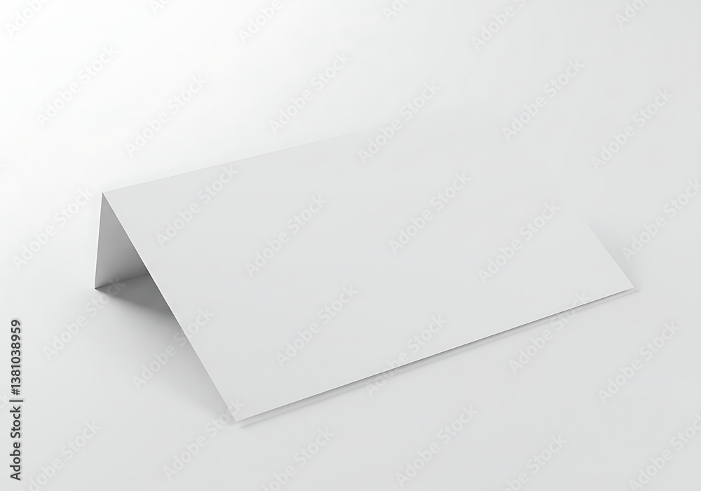 Blank white tent card mockup for table setting or product display presentation and branding template design