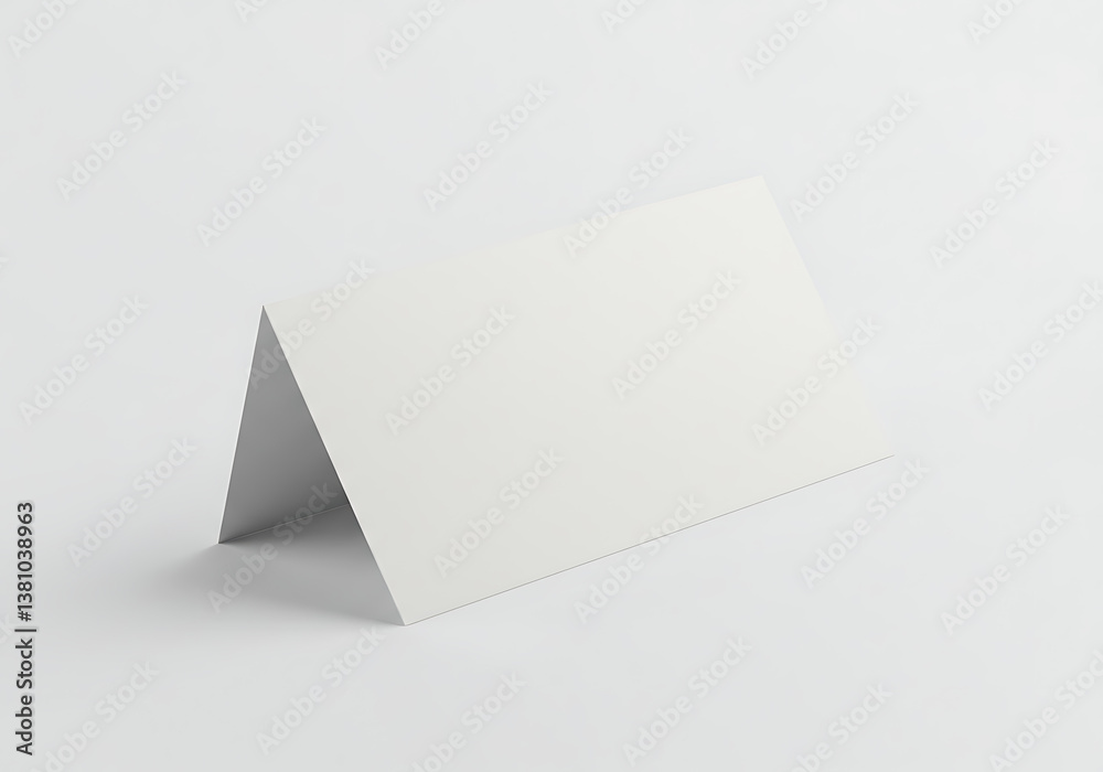 Blank white tent card mockup template for events and promotions product display on white background Blank white tent card mockup template for events and promotions product display on white background