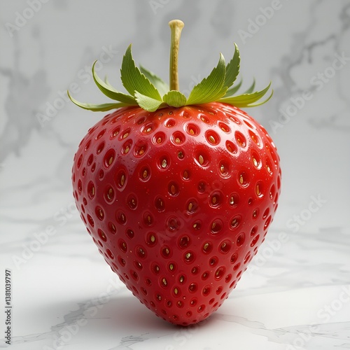 Obraz na płótnie Single Ripe Strawberry on Marble Background
* Close-up of a Fresh Red Strawberry
* Isolated Strawberry with Stem and Leaves
* Perfect Strawberry on a Light Surface
Focusing on the Visual Appeal:
* w salonie
