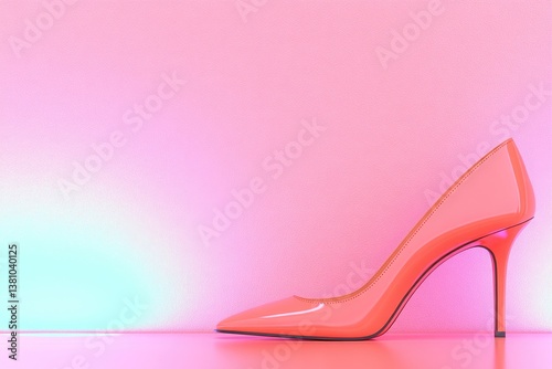 bright close-up of high heels positioned neatly against lit-up wall clean background perfect for promotional designs