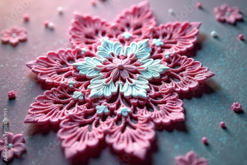 Intricate floral lace doily, delicate texture , needlework, texture