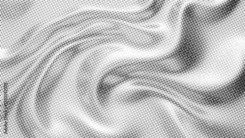 Fluid metallic dotted halftone 3d background. Vintage grunge vector illustration.