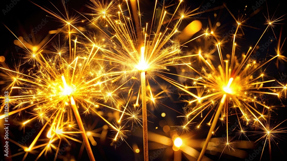 Golden Sparkler Fireworks Background for Branding Golden Sparkler Fireworks Background for Branding