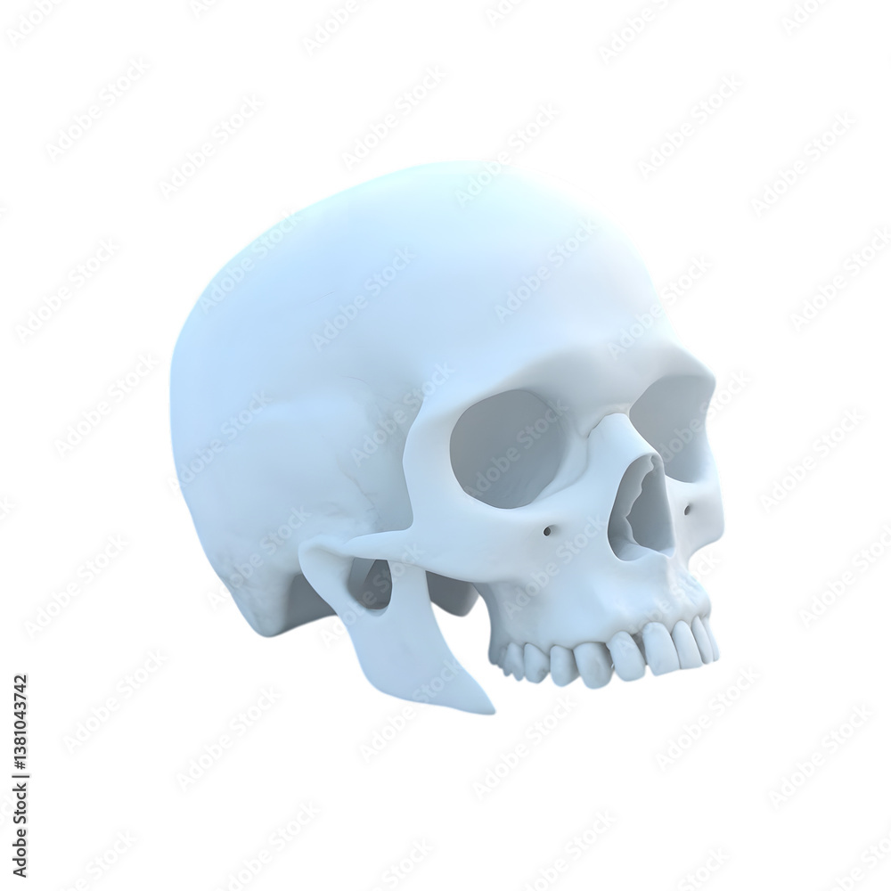 Naklejka premium Human skull isolated white background