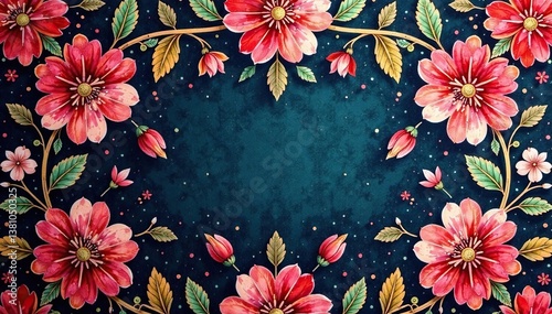 Intricate floral design repeats across fabric , design, design element, fabric