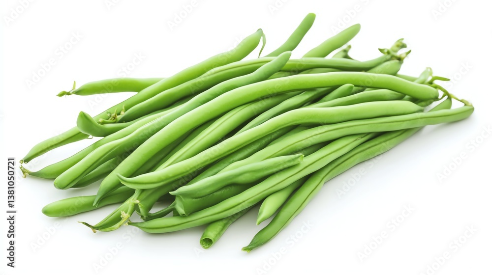 Fresh green beans on a white background. Fresh green beans on a white background.