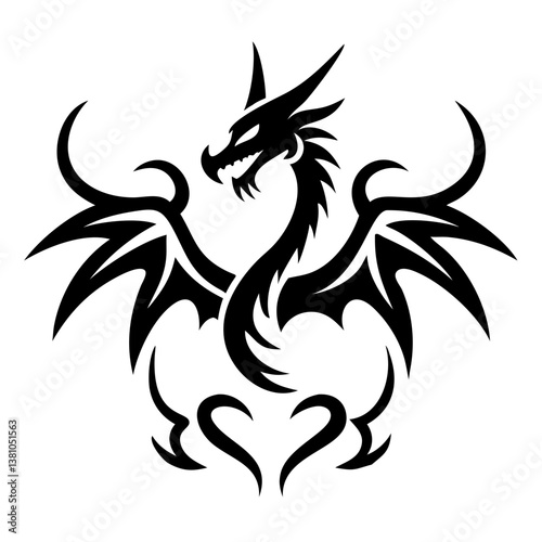 Wallpaper Mural Majestic Dragon Silhouette Vector Art  Torontodigital.ca