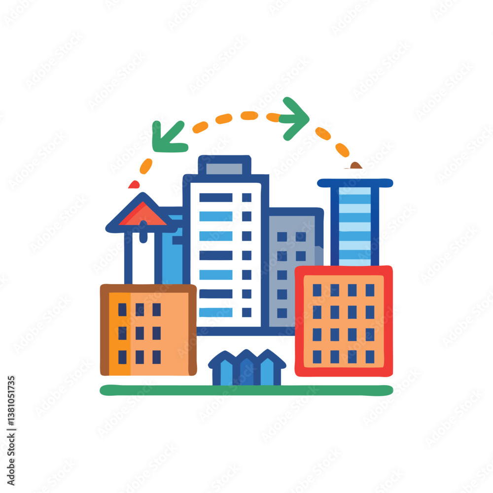 Fototapeta premium Versatile Icon for Urban Renewal Projects