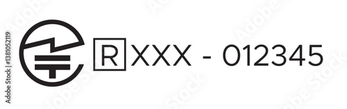 radio type approval MIC symbol for Japan Radio Law label template