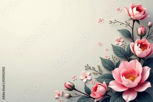 Subtle floral motif, muted tones, elegant design, background, autumn