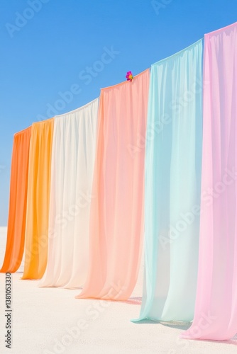 vibrant display of cinco de mayo decorations featuring colorful paper banners gently swaying in breeze set against